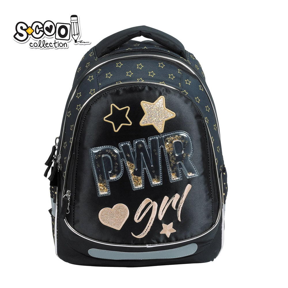 Ghiozdan model LIGHT PWR GIRL, clasele primare, fermoar inchidere, sclipici/helograma, 41x28x21 cm - imagine 14